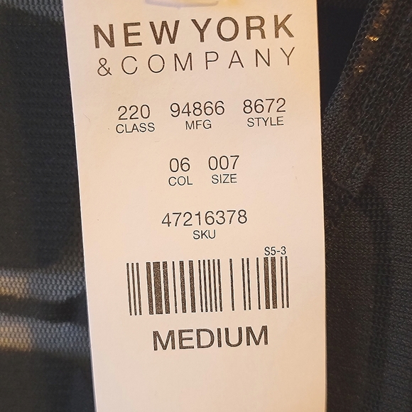 NWT! Black faux wrap sheer top NY & CO  New York and Company - Picture 2 of 5